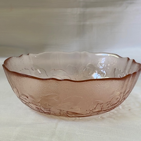 Vintage Dining Vintage Pink Depression Glass Bowl Rose Flower Pattern 6 Diameter Poshmark